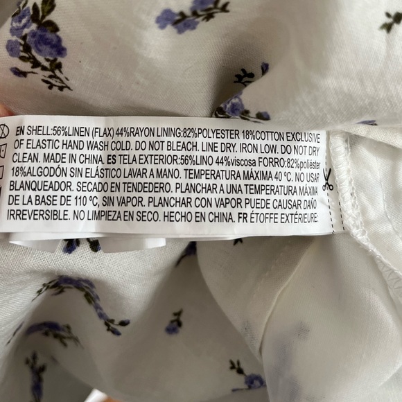 Square neck floral linen dress - Picture 6 of 6